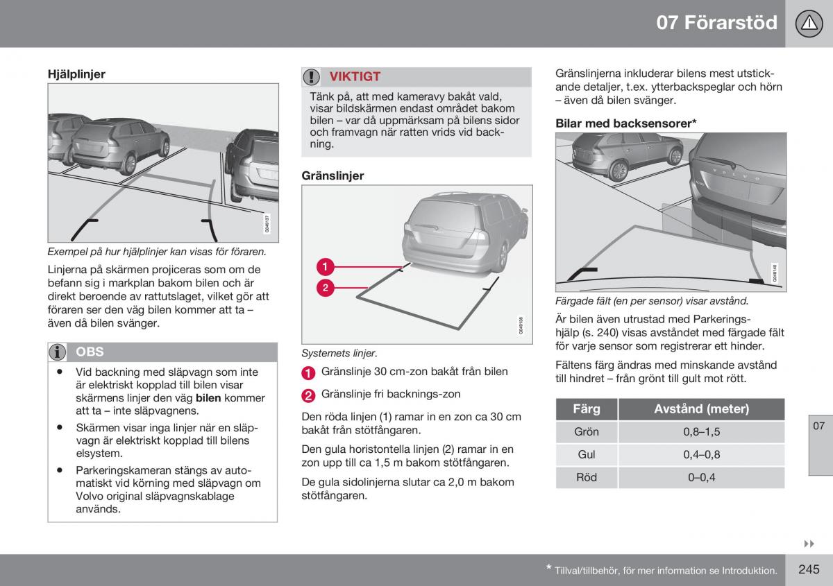 Volvo XC70 Cross Country II 2 instruktionsbok / page 247