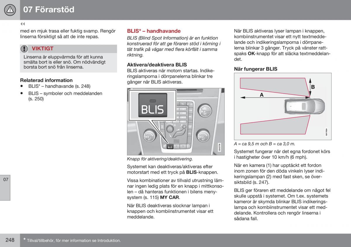 Volvo XC70 Cross Country II 2 instruktionsbok / page 250