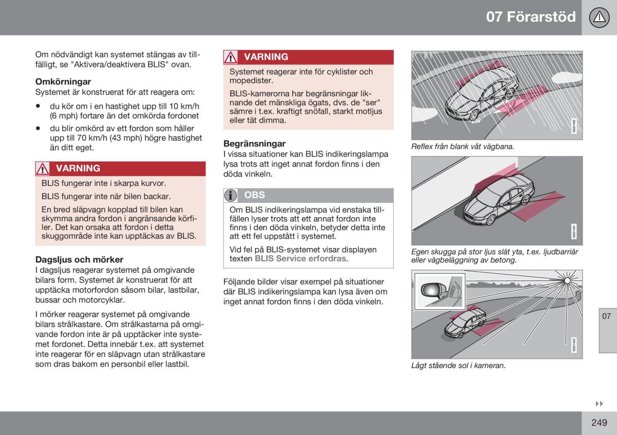 Volvo XC70 Cross Country II 2 instruktionsbok / page 251