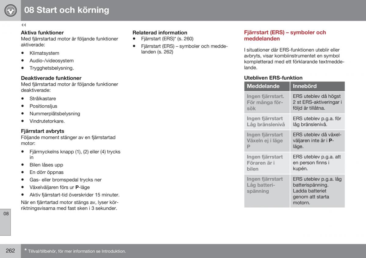 Volvo XC70 Cross Country II 2 instruktionsbok / page 264