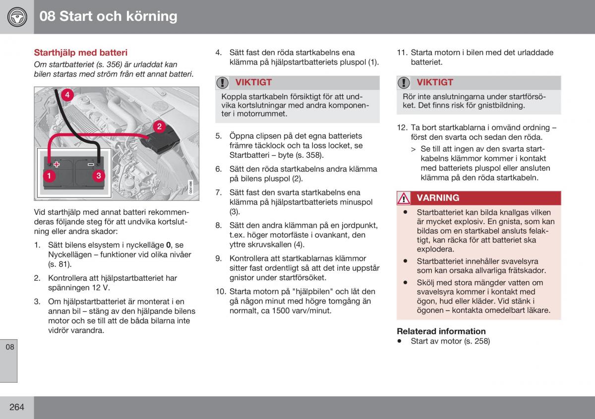 Volvo XC70 Cross Country II 2 instruktionsbok / page 266