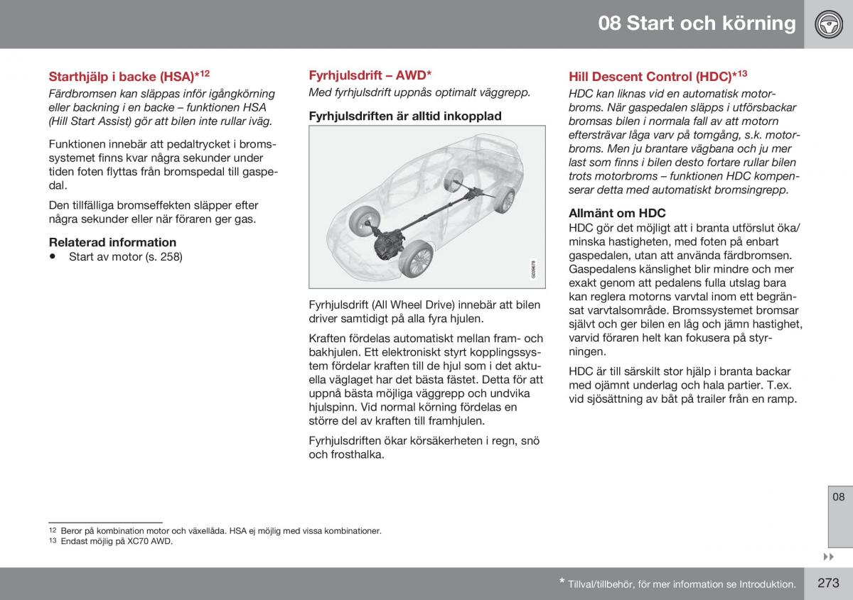 Volvo XC70 Cross Country II 2 instruktionsbok / page 275