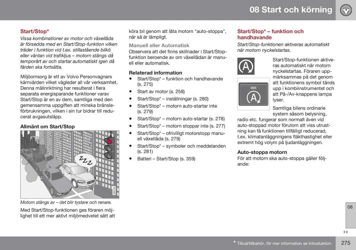 Volvo XC70 Cross Country II 2 instruktionsbok / page 277