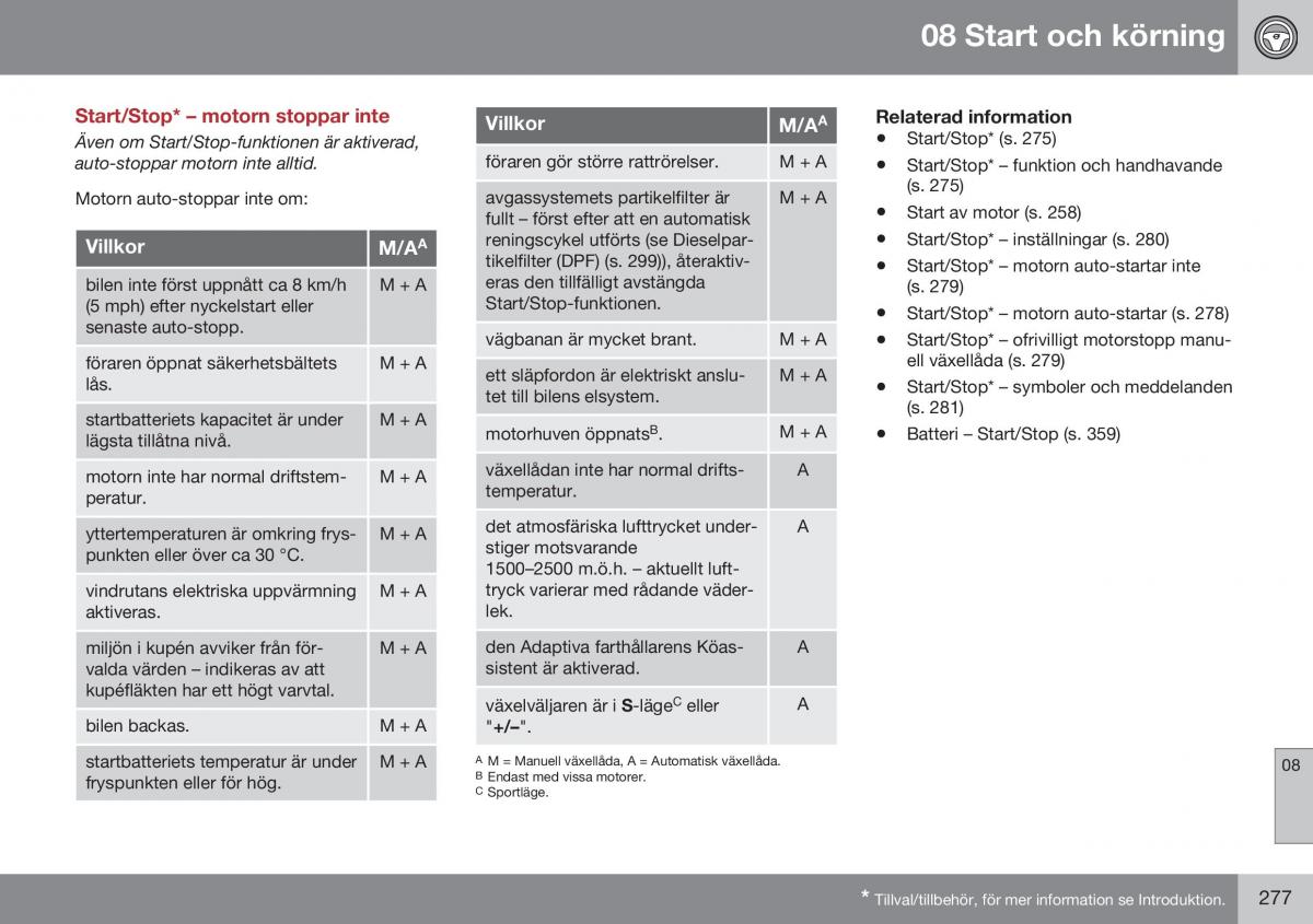 Volvo XC70 Cross Country II 2 instruktionsbok / page 279