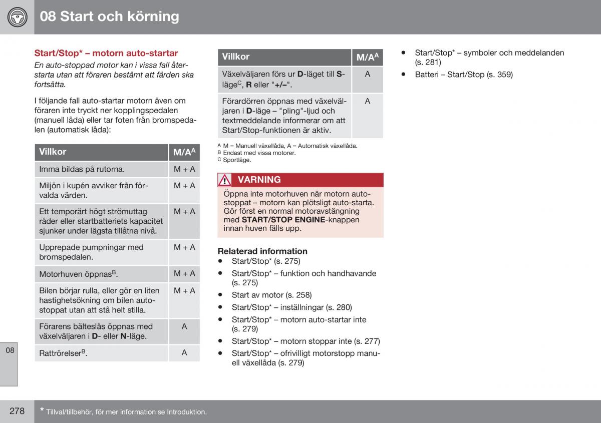 Volvo XC70 Cross Country II 2 instruktionsbok / page 280