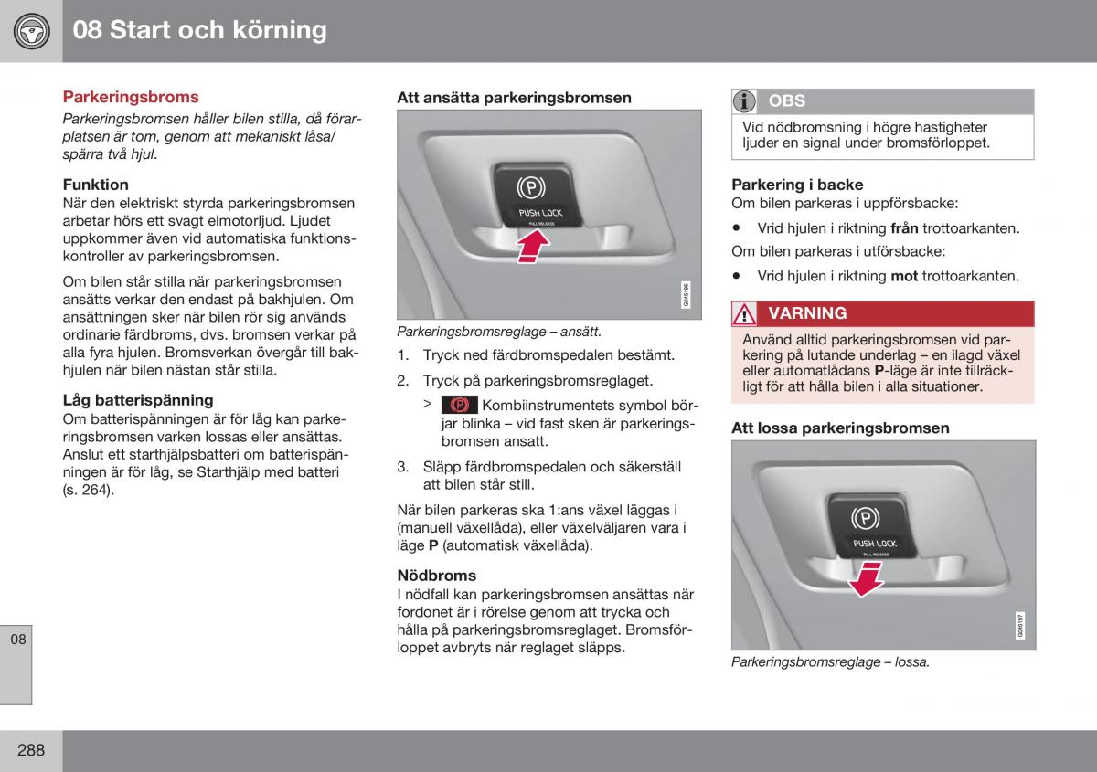 Volvo XC70 Cross Country II 2 instruktionsbok / page 290