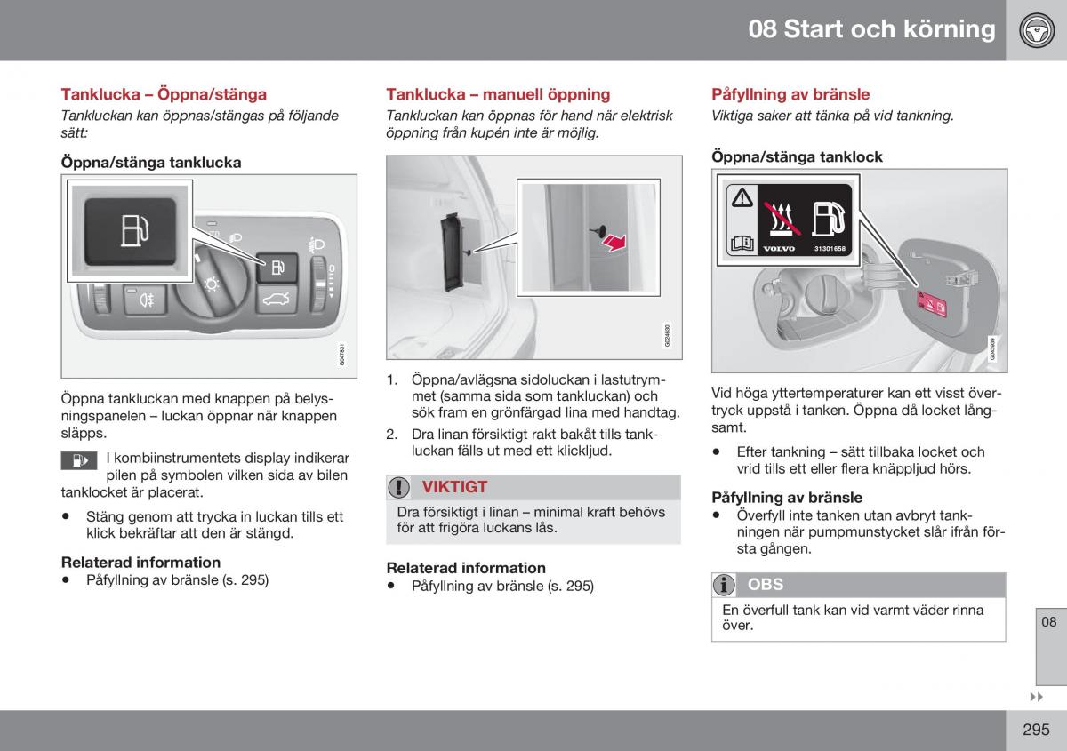 Volvo XC70 Cross Country II 2 instruktionsbok / page 297