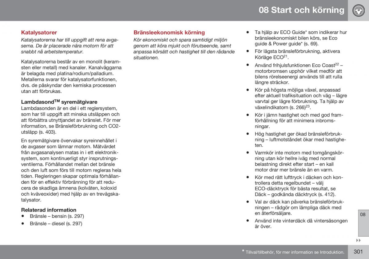 Volvo XC70 Cross Country II 2 instruktionsbok / page 303