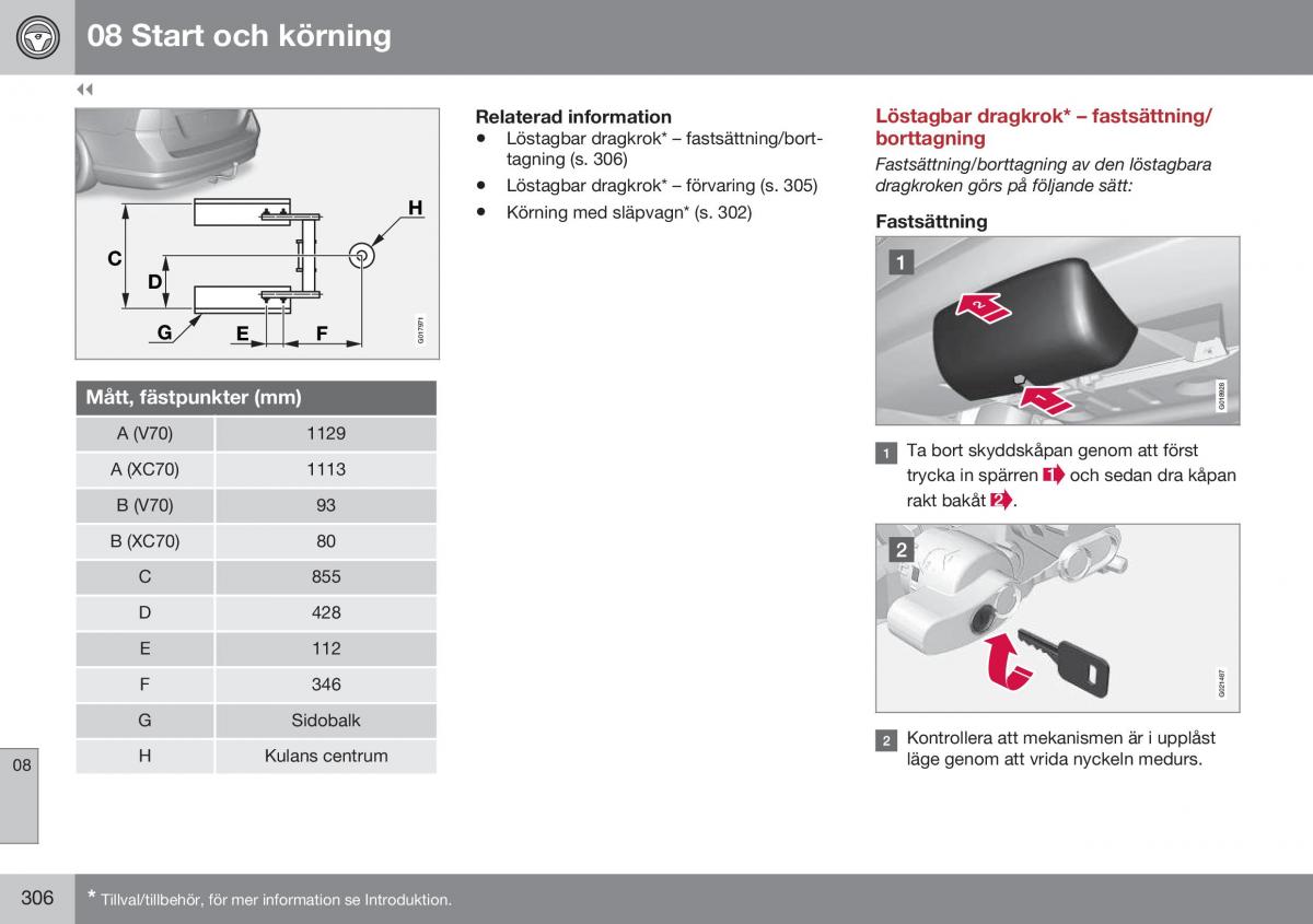 Volvo XC70 Cross Country II 2 instruktionsbok / page 308