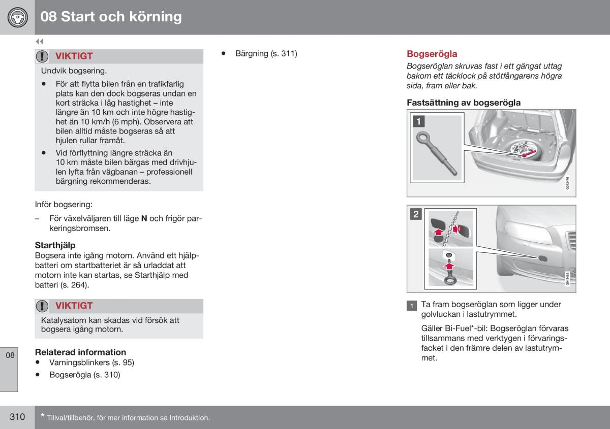 Volvo XC70 Cross Country II 2 instruktionsbok / page 312