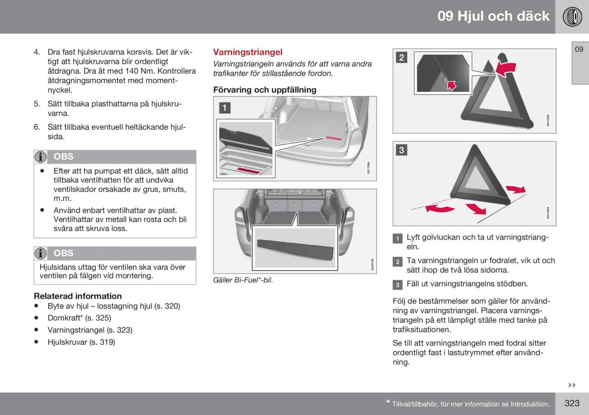 Volvo XC70 Cross Country II 2 instruktionsbok / page 325