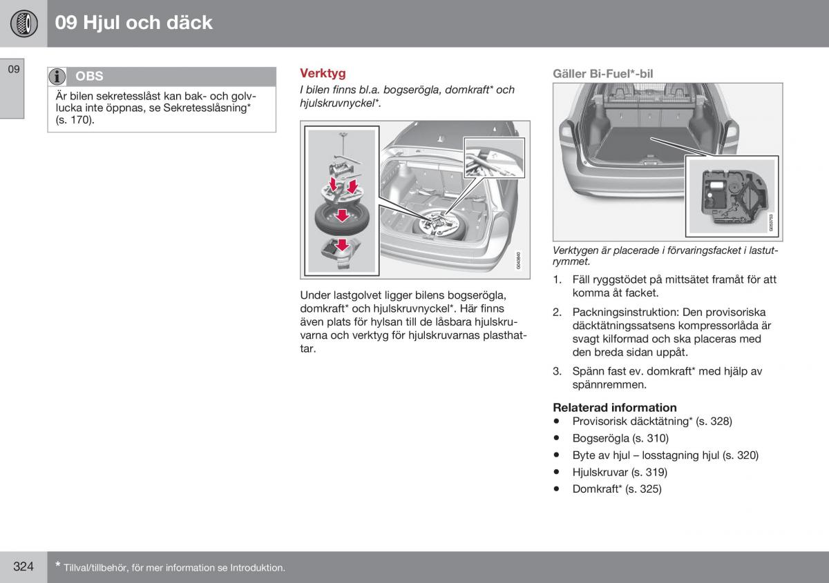 Volvo XC70 Cross Country II 2 instruktionsbok / page 326