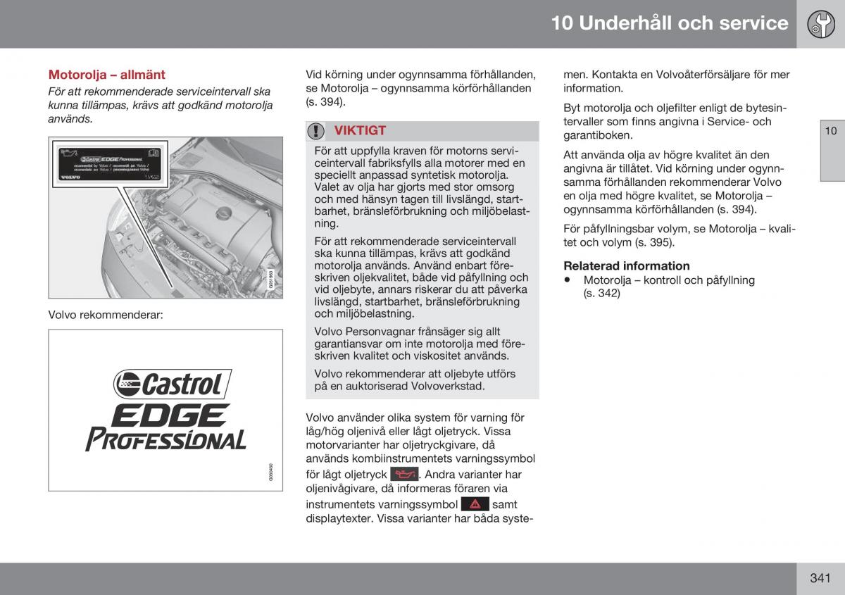 Volvo XC70 Cross Country II 2 instruktionsbok / page 343