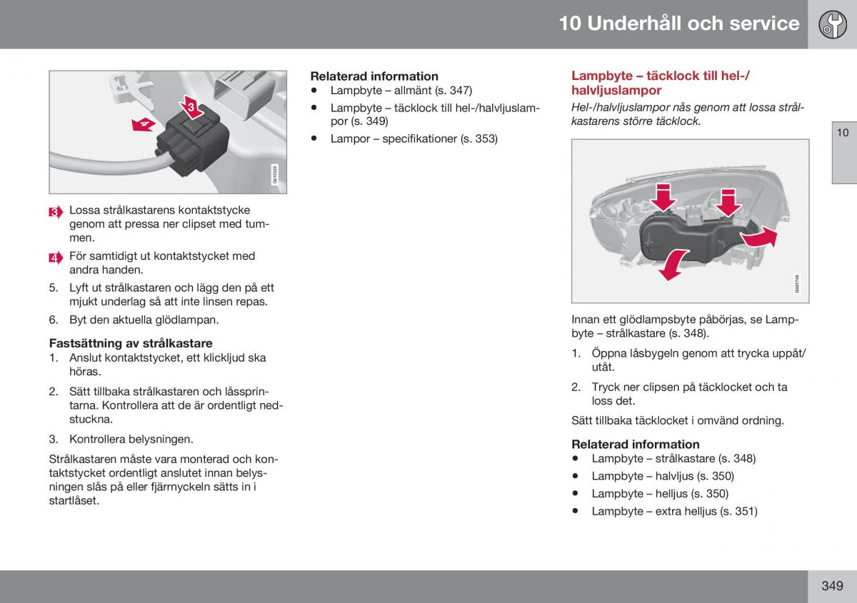 Volvo XC70 Cross Country II 2 instruktionsbok / page 351