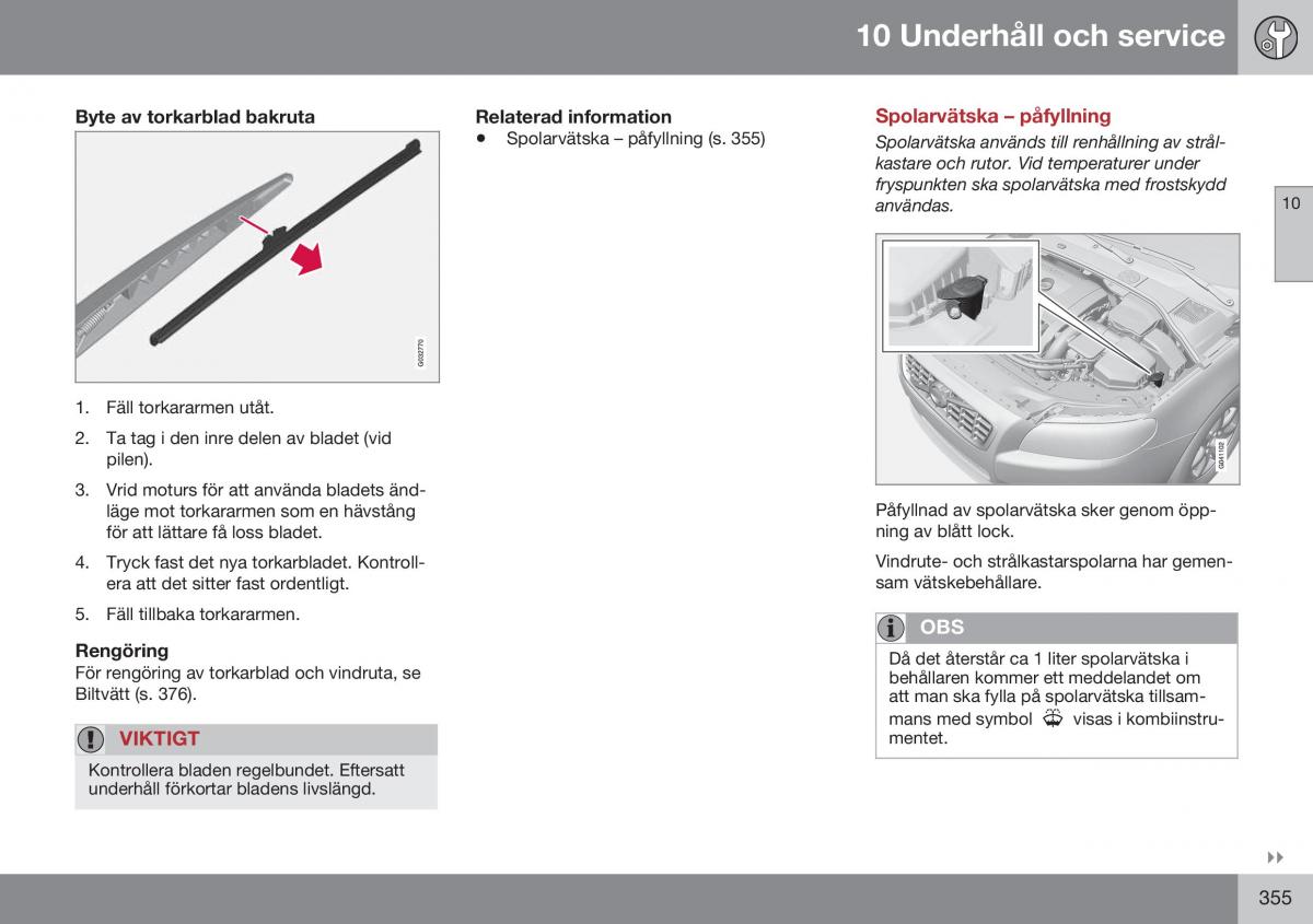 Volvo XC70 Cross Country II 2 instruktionsbok / page 357