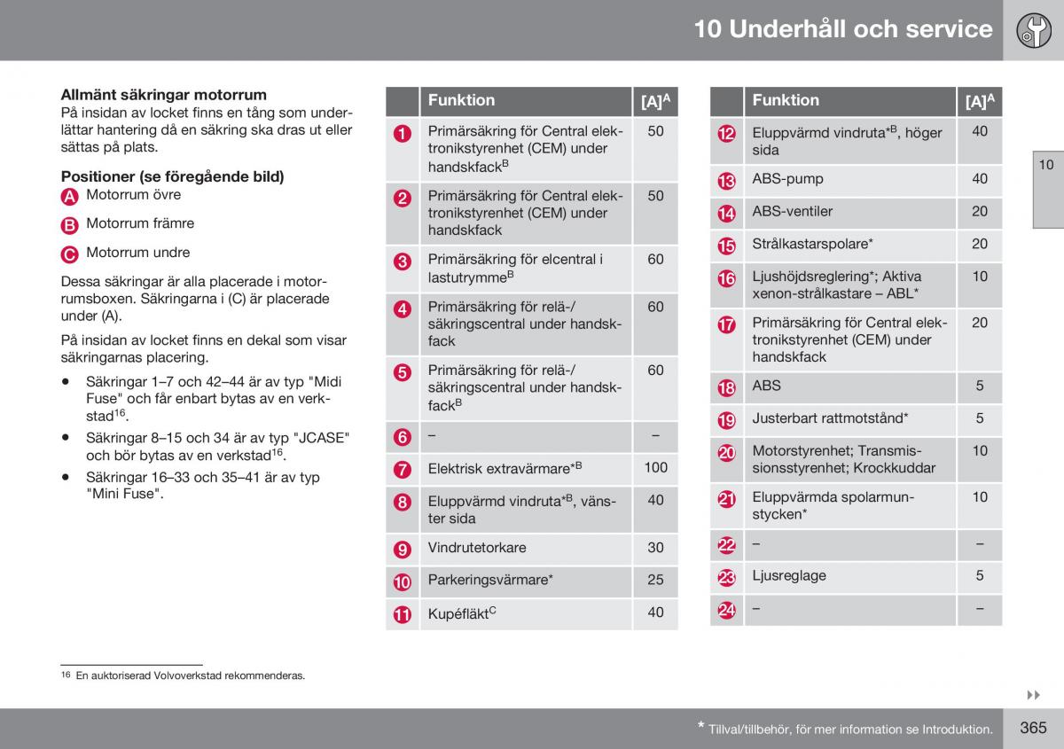 Volvo XC70 Cross Country II 2 instruktionsbok / page 367