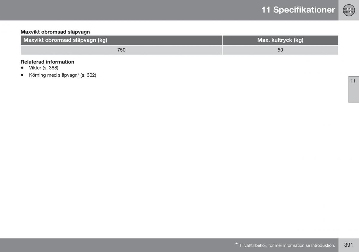 Volvo XC70 Cross Country II 2 instruktionsbok / page 393