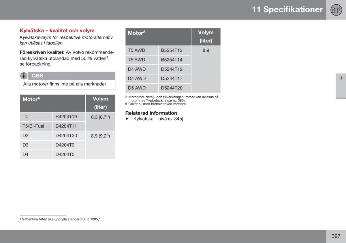 Volvo XC70 Cross Country II 2 instruktionsbok / page 399