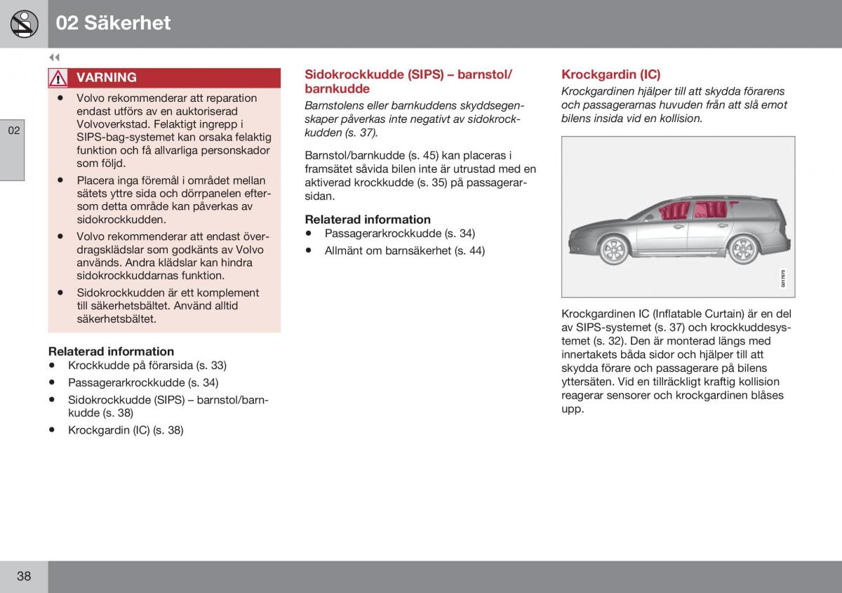 Volvo XC70 Cross Country II 2 instruktionsbok / page 40