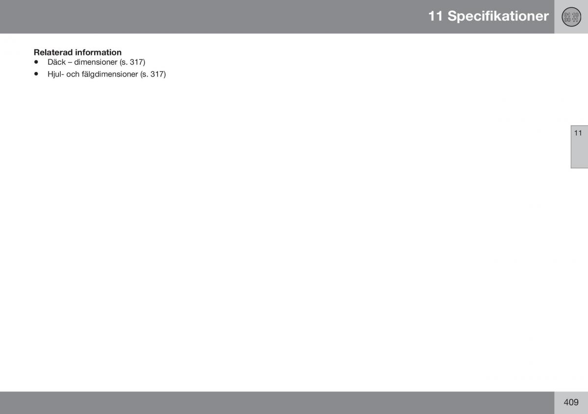 Volvo XC70 Cross Country II 2 instruktionsbok / page 411