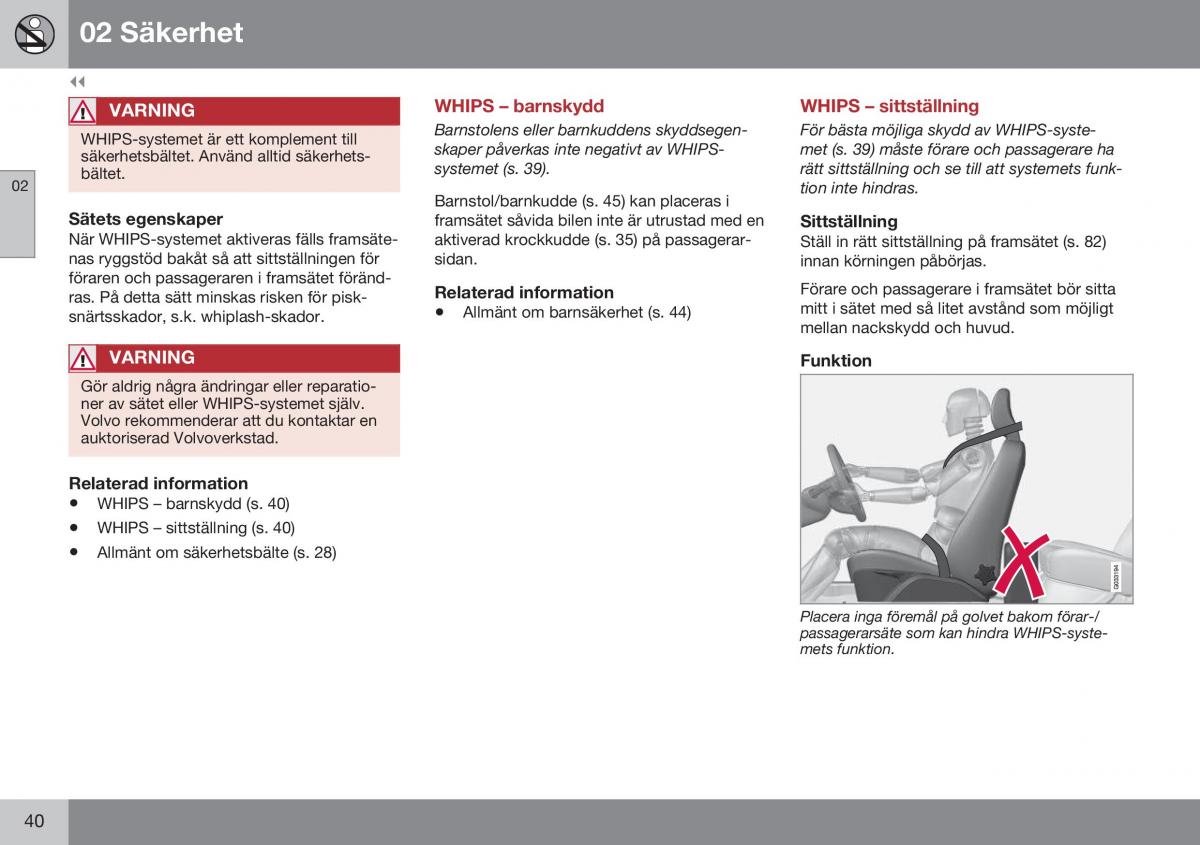 Volvo XC70 Cross Country II 2 instruktionsbok / page 42