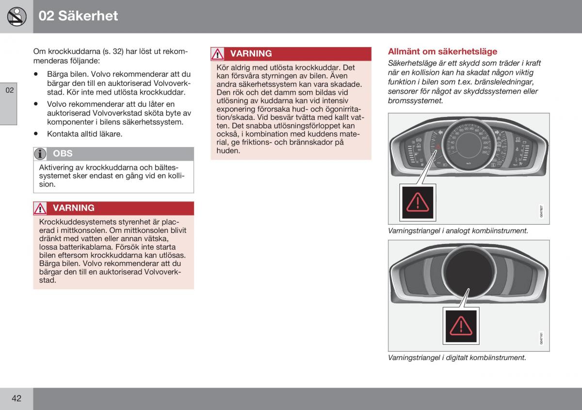 Volvo XC70 Cross Country II 2 instruktionsbok / page 44