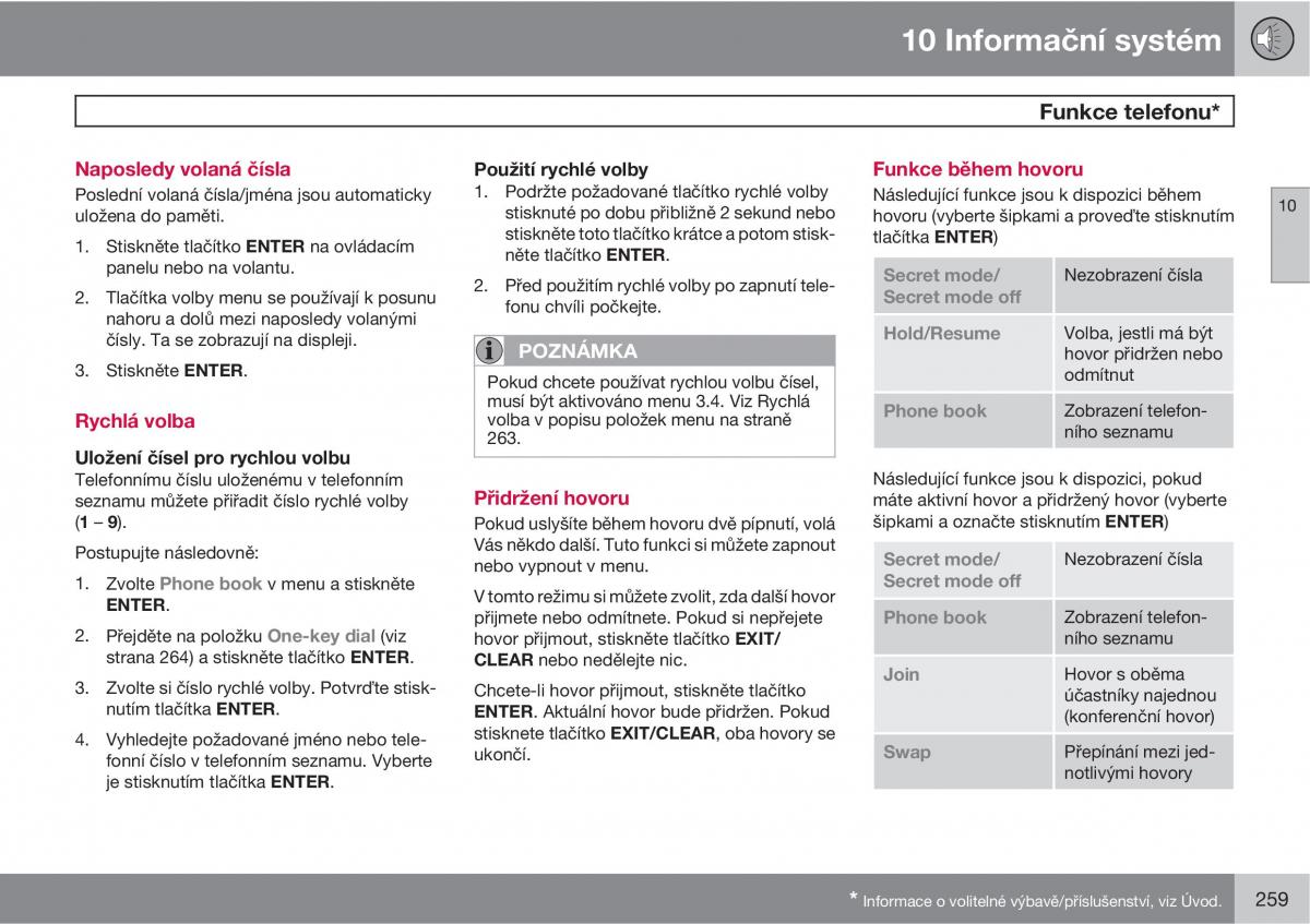 Volvo XC90 I 1 navod k obsludze / page 261