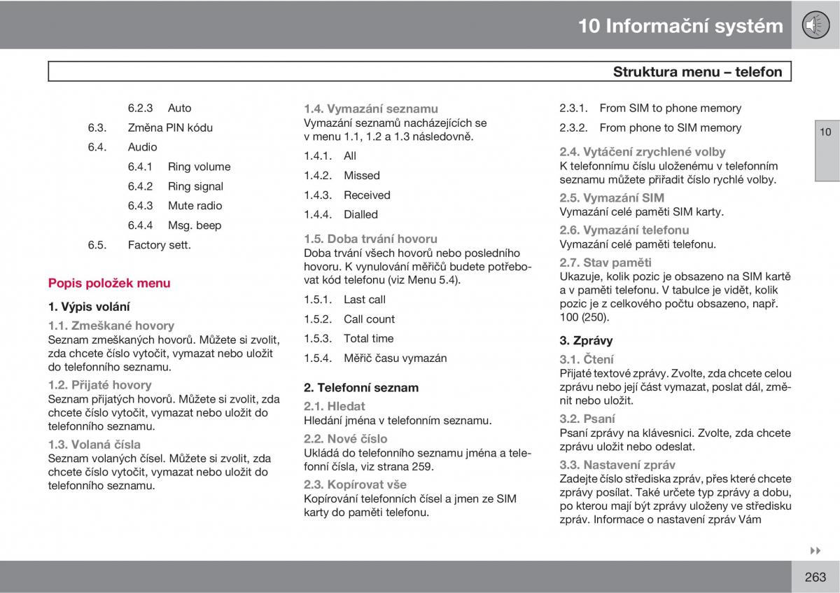 Volvo XC90 I 1 navod k obsludze / page 265