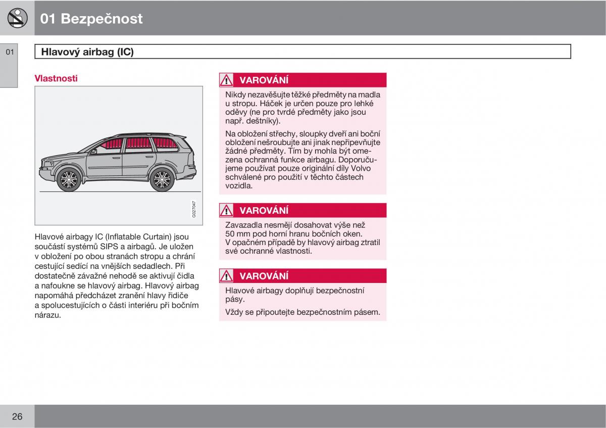 Volvo XC90 I 1 navod k obsludze / page 28