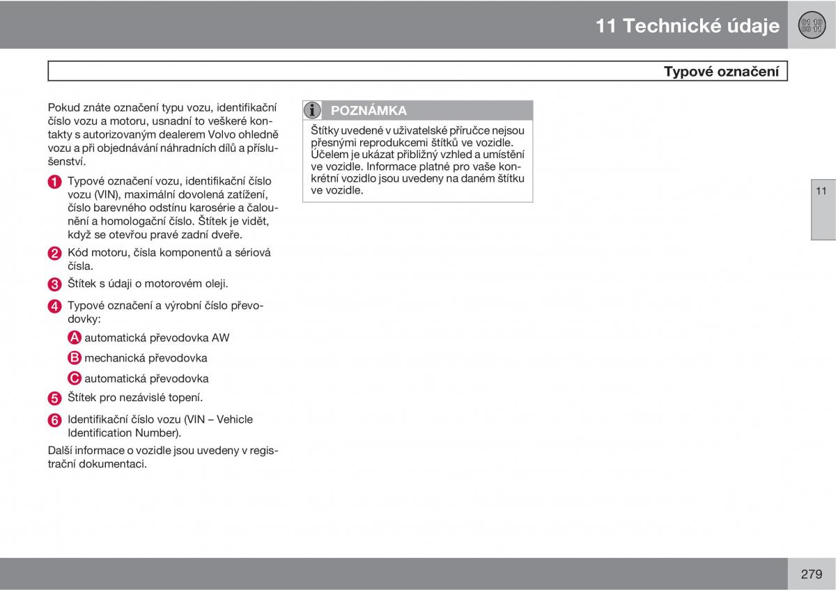 Volvo XC90 I 1 navod k obsludze / page 281