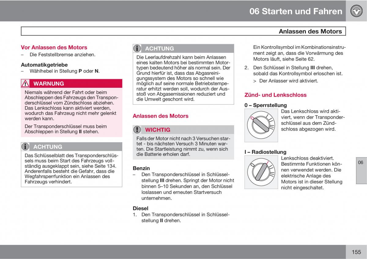 Volvo XC90 I 1 Handbuch / page 157