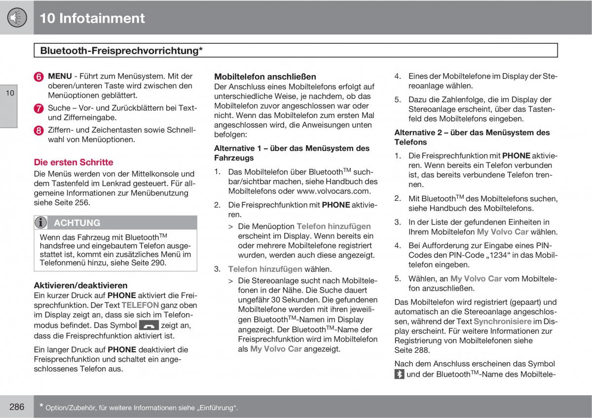 Volvo XC90 I 1 Handbuch / page 288