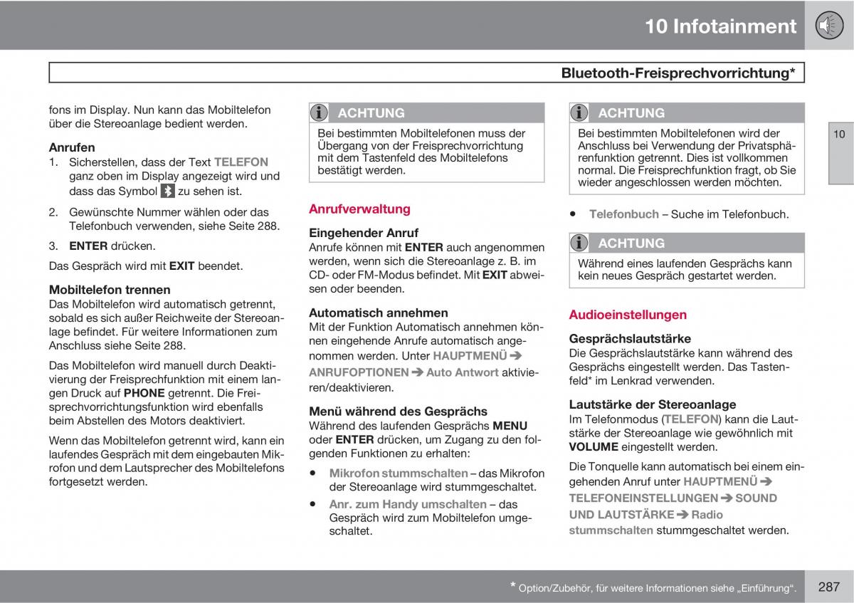 Volvo XC90 I 1 Handbuch / page 289