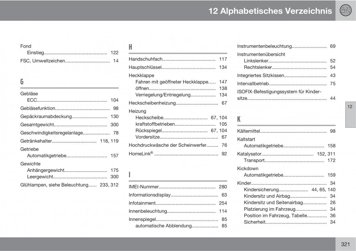 Volvo XC90 I 1 Handbuch / page 323