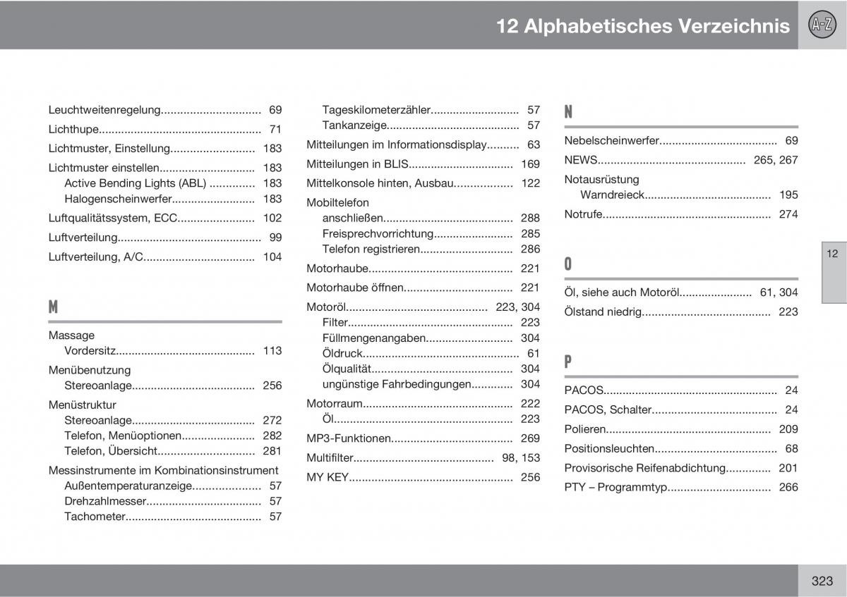 Volvo XC90 I 1 Handbuch / page 325