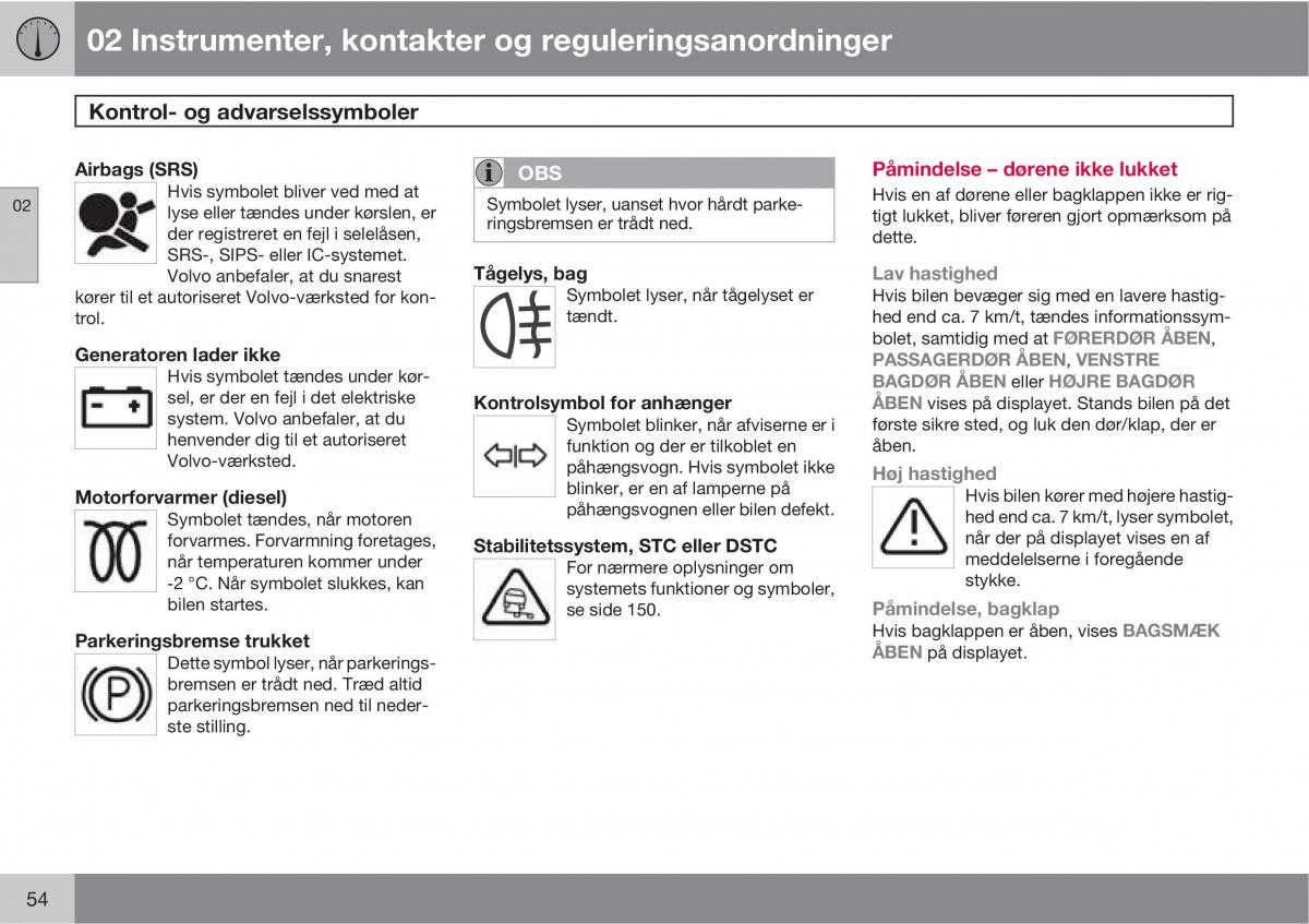 Volvo XC90 I 1 Bilens instruktionsbog / page 56