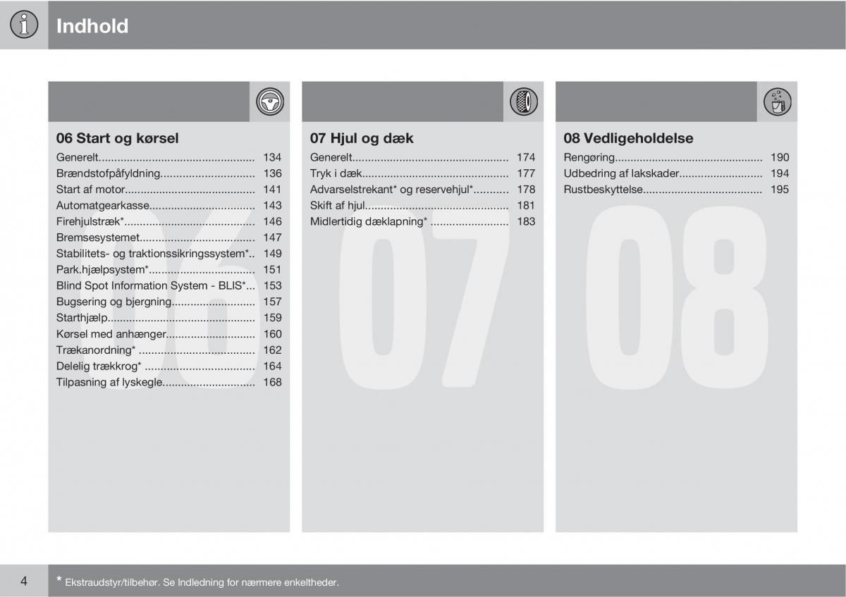 Volvo XC90 I 1 Bilens instruktionsbog / page 6