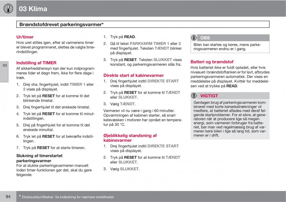 Volvo XC90 I 1 Bilens instruktionsbog / page 96