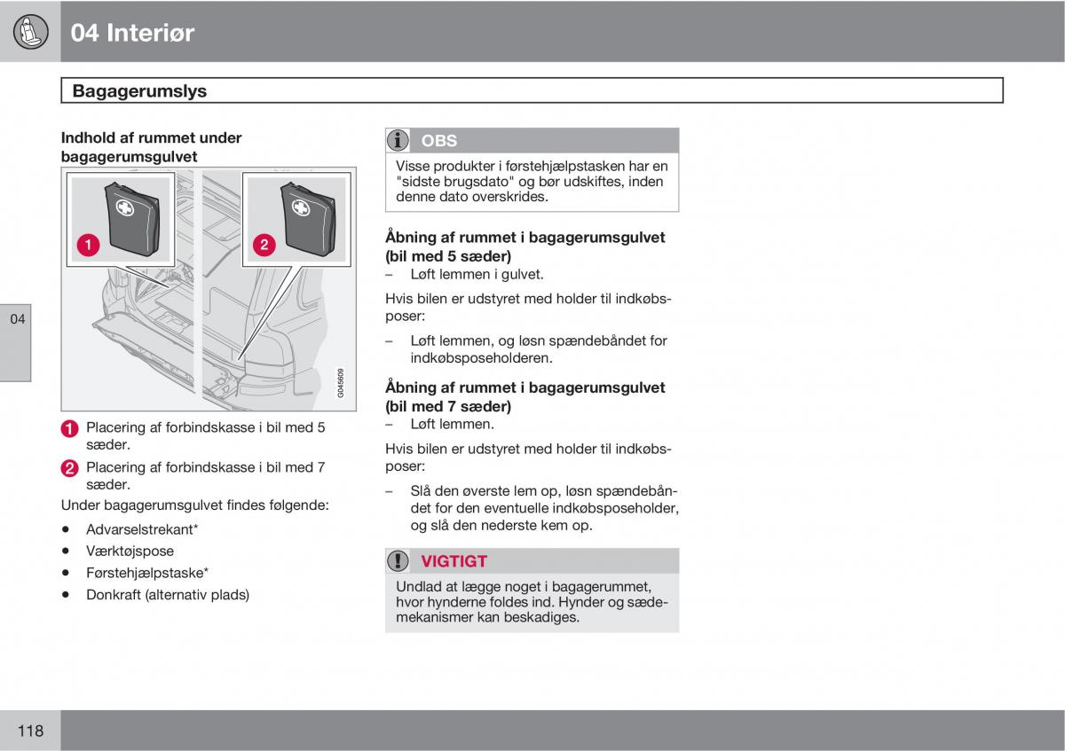 Volvo XC90 I 1 Bilens instruktionsbog / page 120