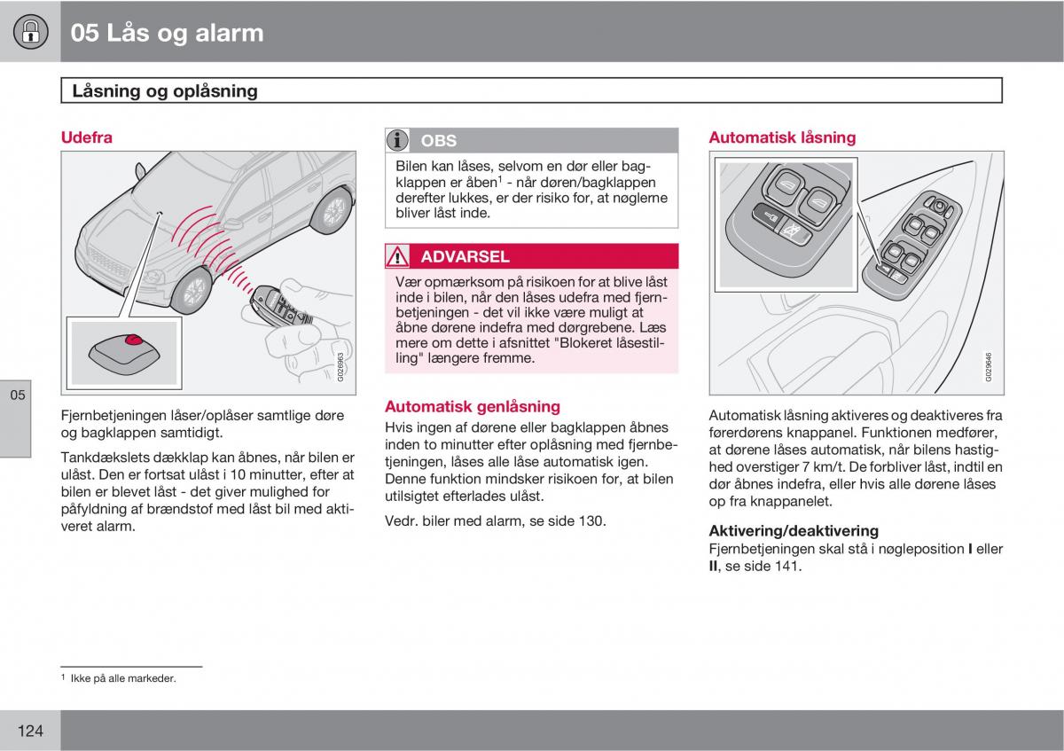 Volvo XC90 I 1 Bilens instruktionsbog / page 126