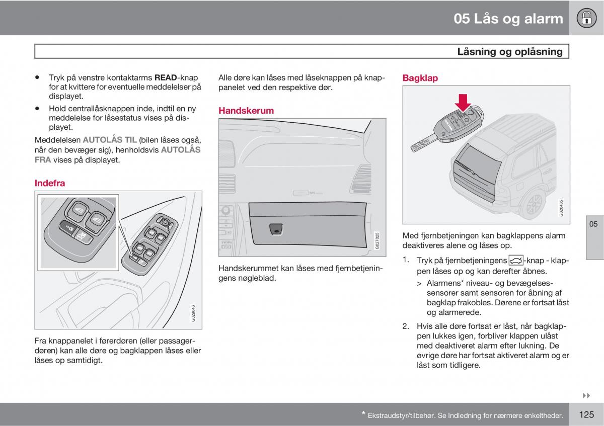 Volvo XC90 I 1 Bilens instruktionsbog / page 127