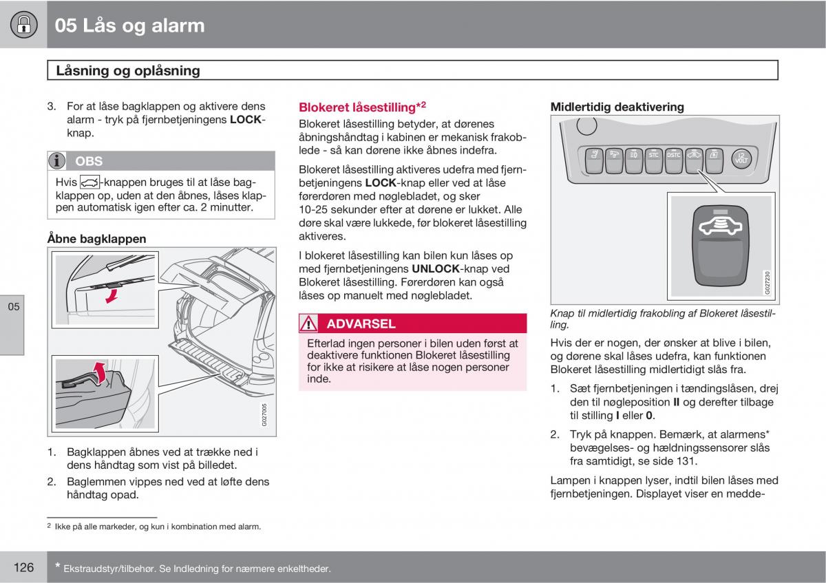 Volvo XC90 I 1 Bilens instruktionsbog / page 128