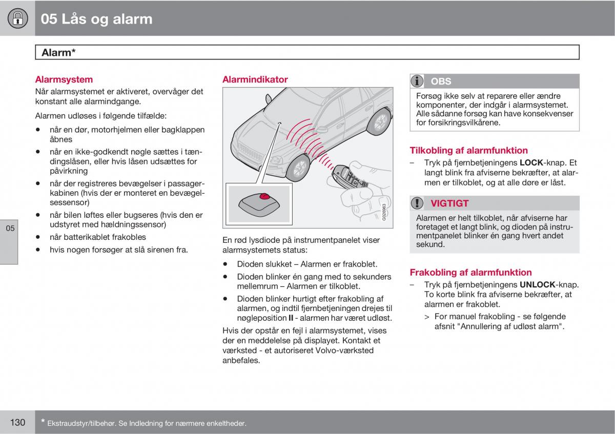 Volvo XC90 I 1 Bilens instruktionsbog / page 132