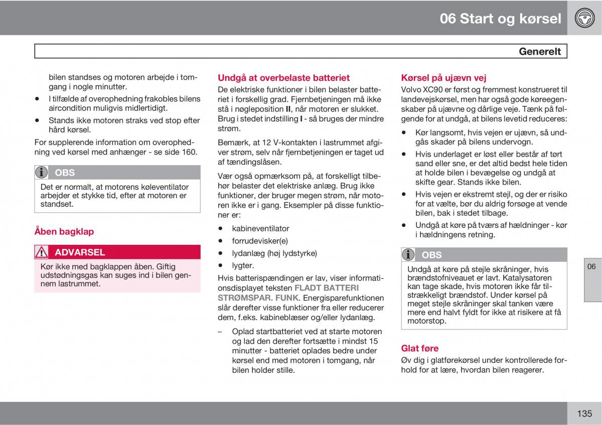 Volvo XC90 I 1 Bilens instruktionsbog / page 137