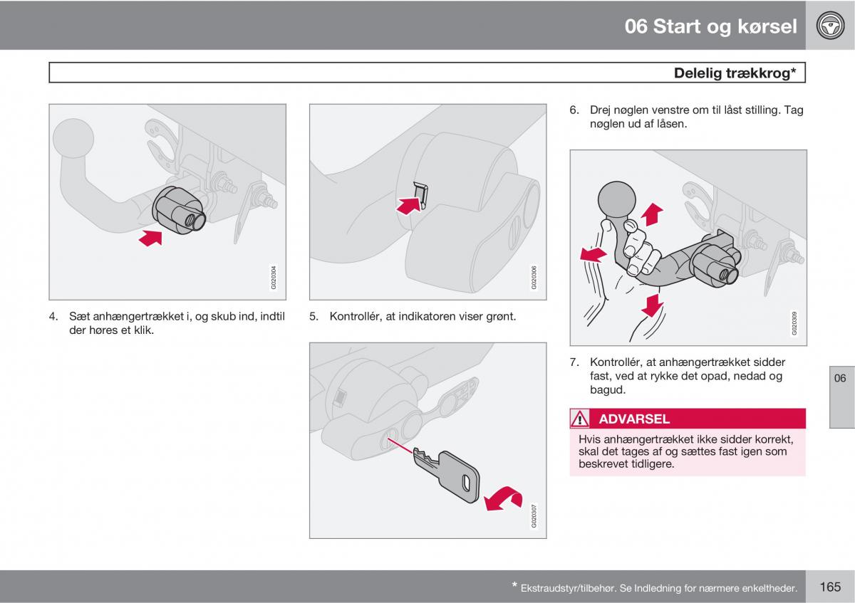 Volvo XC90 I 1 Bilens instruktionsbog / page 167