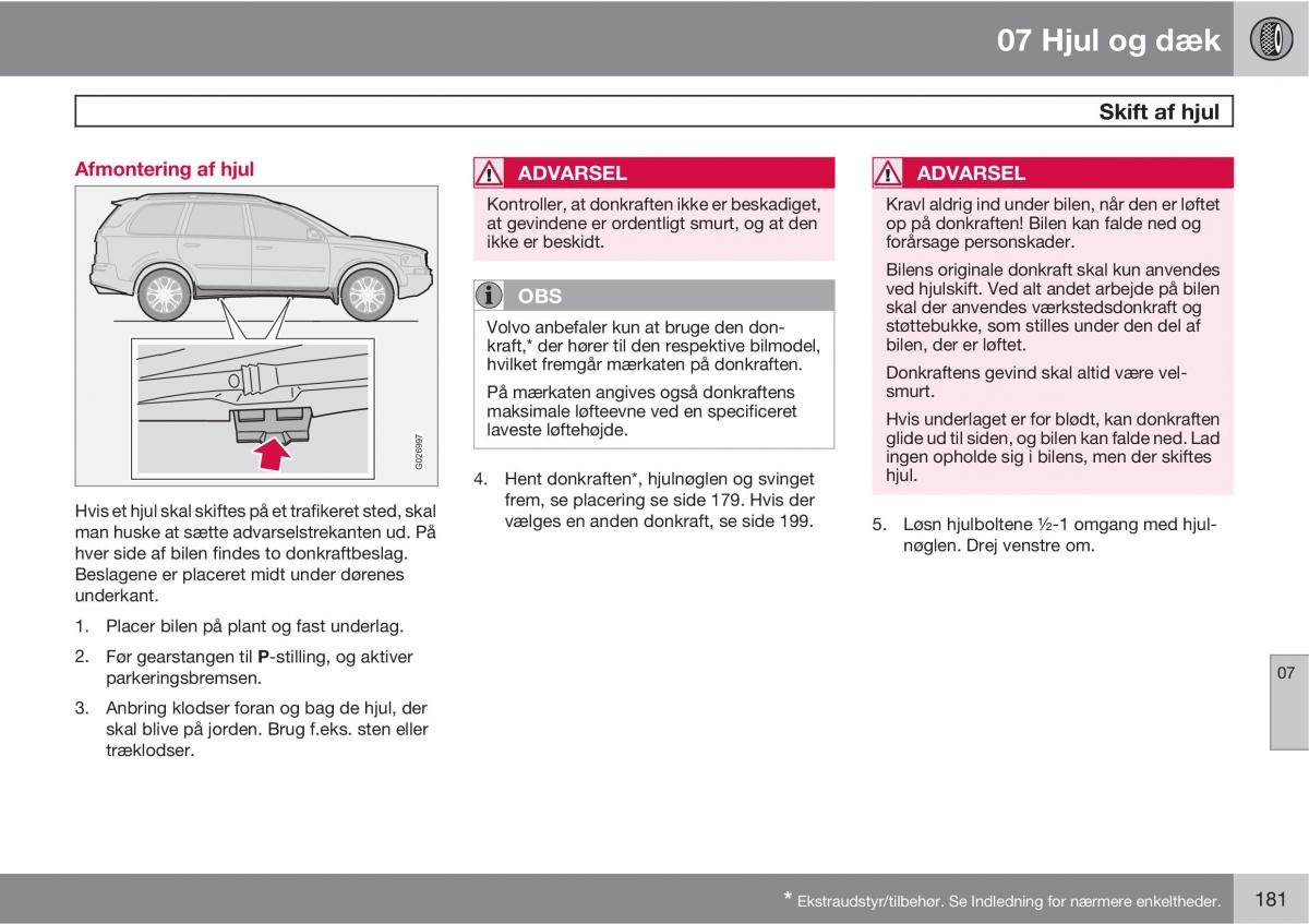 Volvo XC90 I 1 Bilens instruktionsbog / page 183