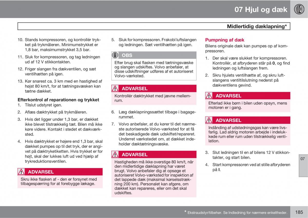 Volvo XC90 I 1 Bilens instruktionsbog / page 187
