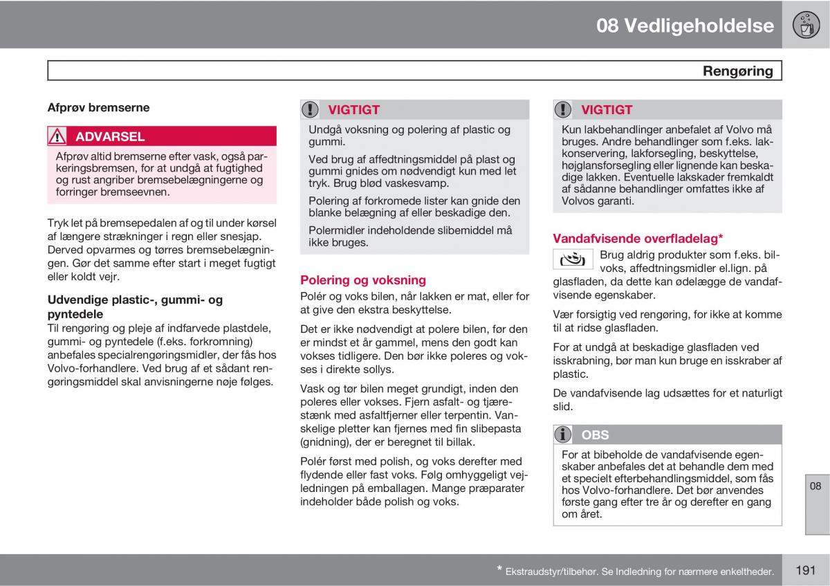 Volvo XC90 I 1 Bilens instruktionsbog / page 193