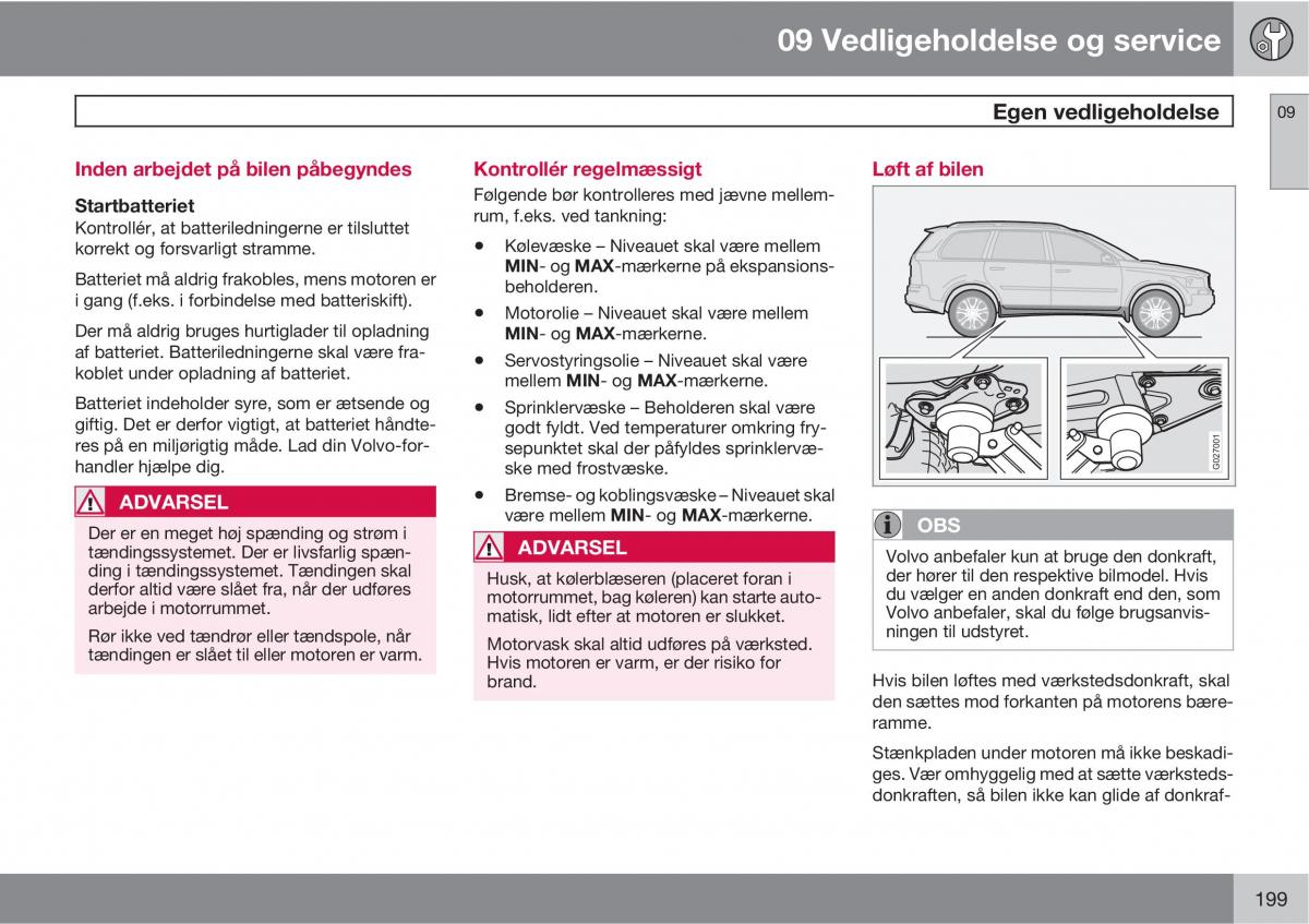 Volvo XC90 I 1 Bilens instruktionsbog / page 201