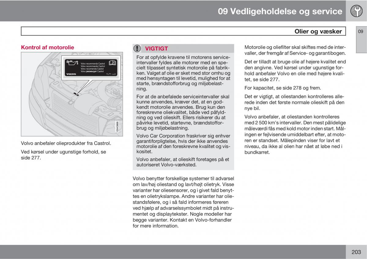 Volvo XC90 I 1 Bilens instruktionsbog / page 205